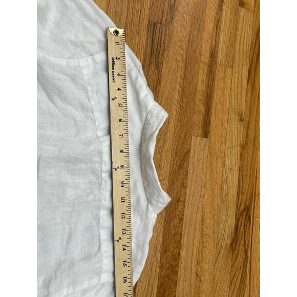 J. Jill Love Linen Essential Women's Shirt Button Up Long Sleeve Beach M White - Picture 6 of 9